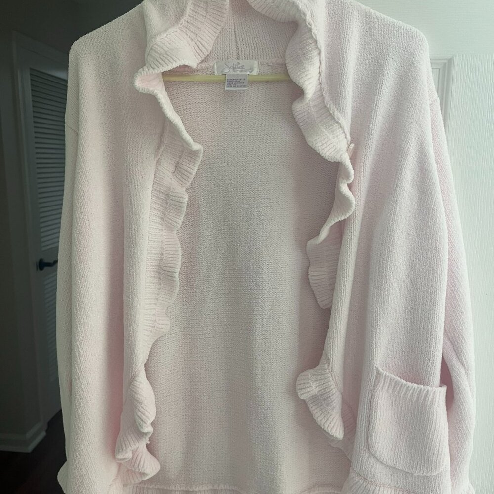 Softies Paddimurphy pink sweater in great condition size XL with ruffle collar